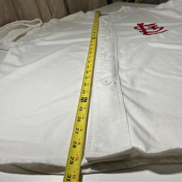 St Louis Cardinals Men's L White Jersey MLB Vintage Starter Blank Back - Picture 7 of 12